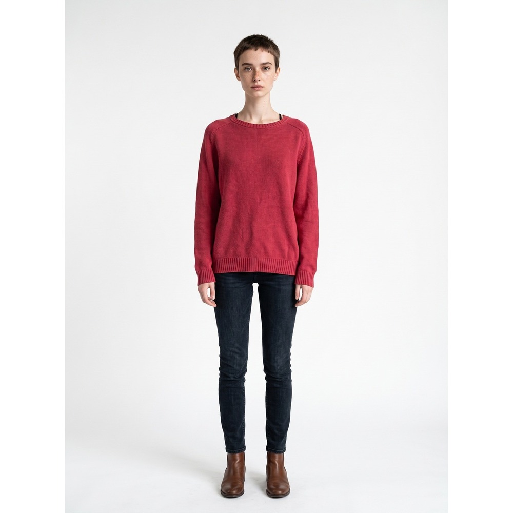 Preppy Long Sleeved Crewneck Sweater Women's Size Large St. John's Bay Red Fall
